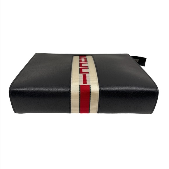 Gucci New Logo Cosmetic Case/ Pouch/ Clutch/ Black Leather Logo Portfolio - Picture 5 of 11